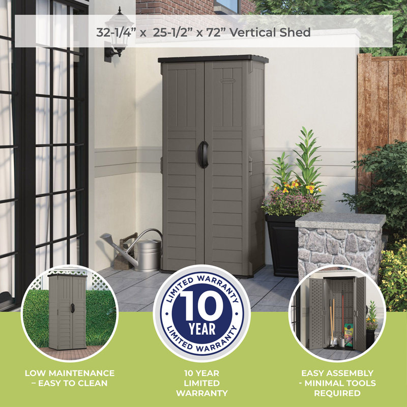 Suncast Outdoor Vanilla Suncast 2 ft. 8.25 in. W x 2 ft. 1.50 in. D